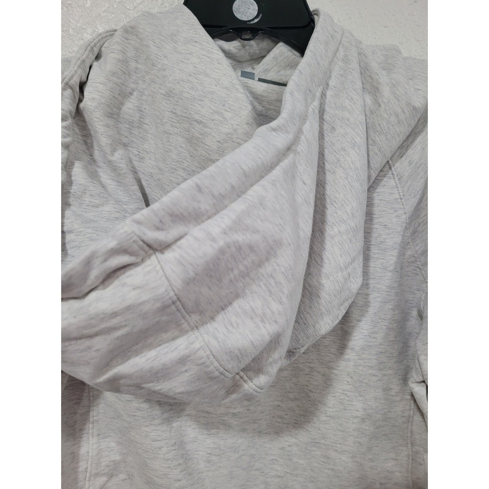 Athleta Light Gray Heathered Cowl Neck Thumbhole Hoodie Sweatshirt Size S #21 - Picture 4 of 7